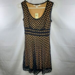 Max Studio Black Lace and Nude Dress Size Small NWT